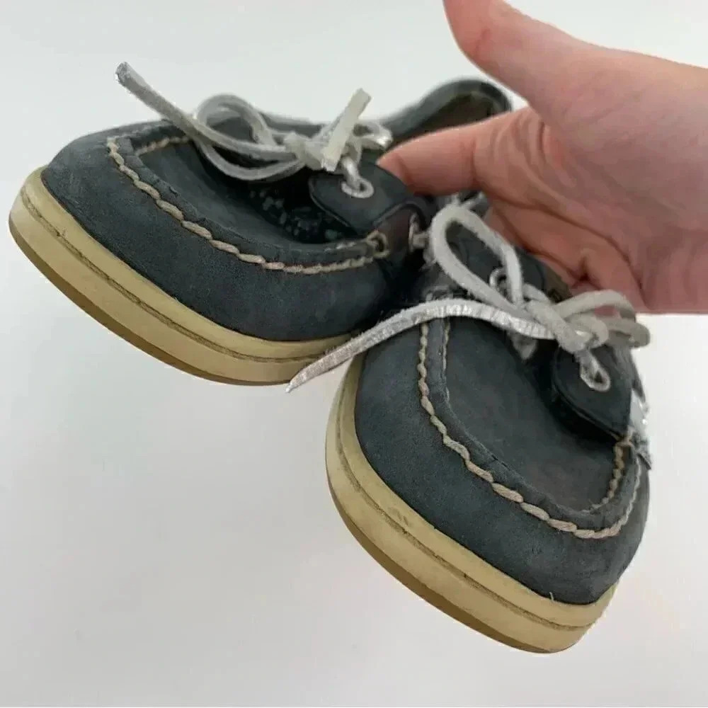 Sperry womens flats size 8.5 blue green suede sequins boat shoes nautical - Picture 7 of 12